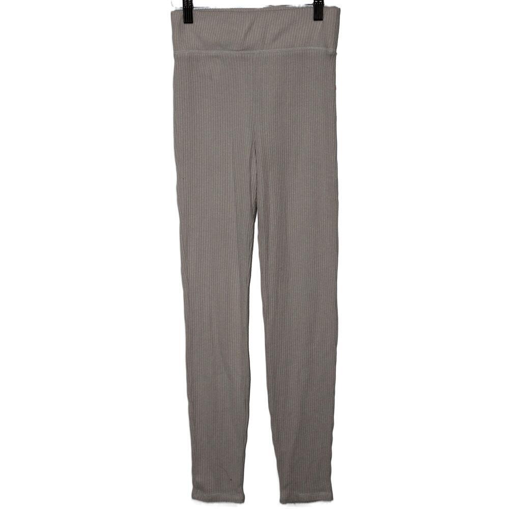Abercrombie & Fitch Cream Gray Knit High Waisted Leggings Wide Leg Pants Size S